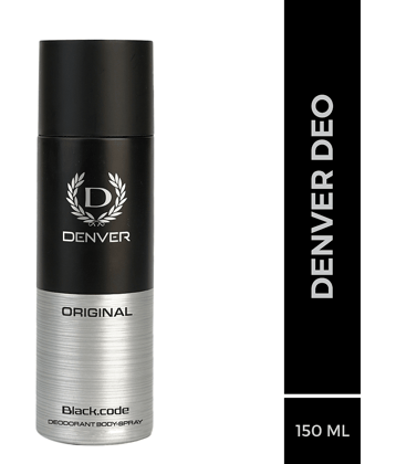DENVER Black Code Deo Long Lasting Deodorant Spray - For Men 150 ml, (Pack of 1)