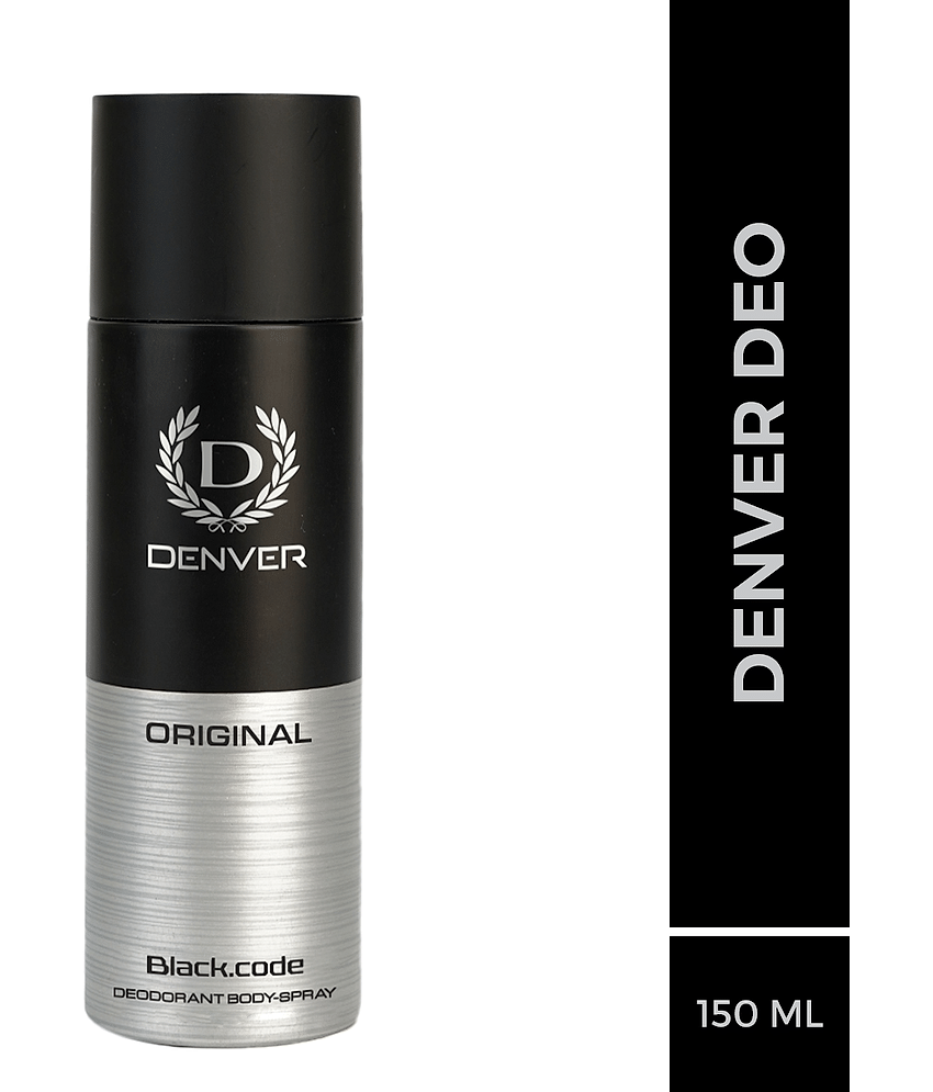 DENVER Black Code Deo Long Lasting Deodorant Spray - For Men 150 ml, (Pack of 1)