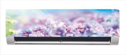 DreamKraft Beautiful Blue Flowers AC Sticker (Multicolor PVC Vinyl, 30cm X 91cm)