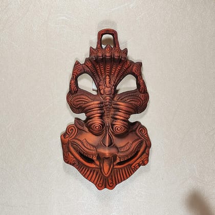 DreamKraft Metal Nazar Battu with Naag Ganesha for Evil Eye Protection and Nazar Suraksha (Bad Eye), Suraksha Kawach Mask(Copper)