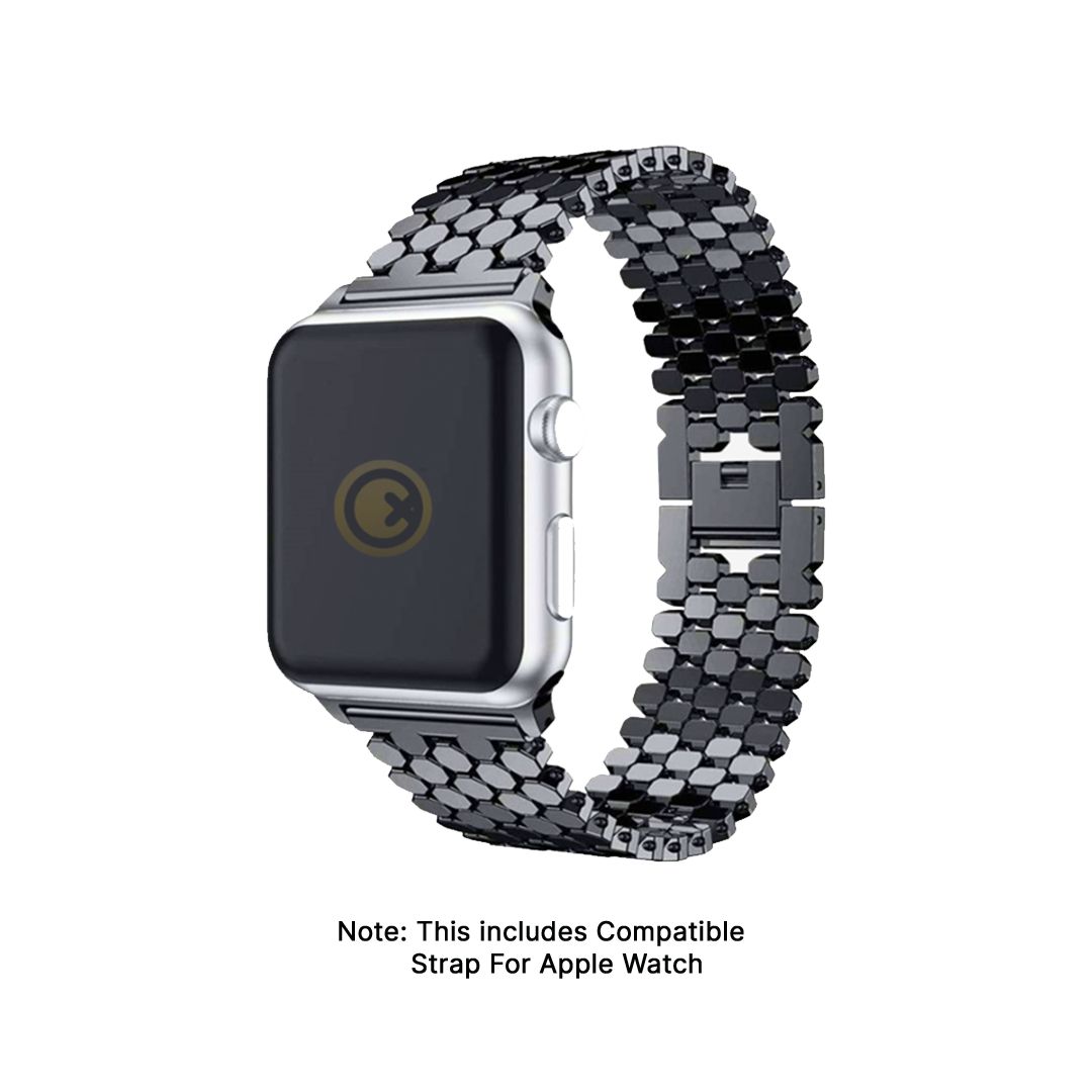 Rebel - Stainless Steel Bracelets Apple Watch Strap - Black-Black / 38/40/41mm