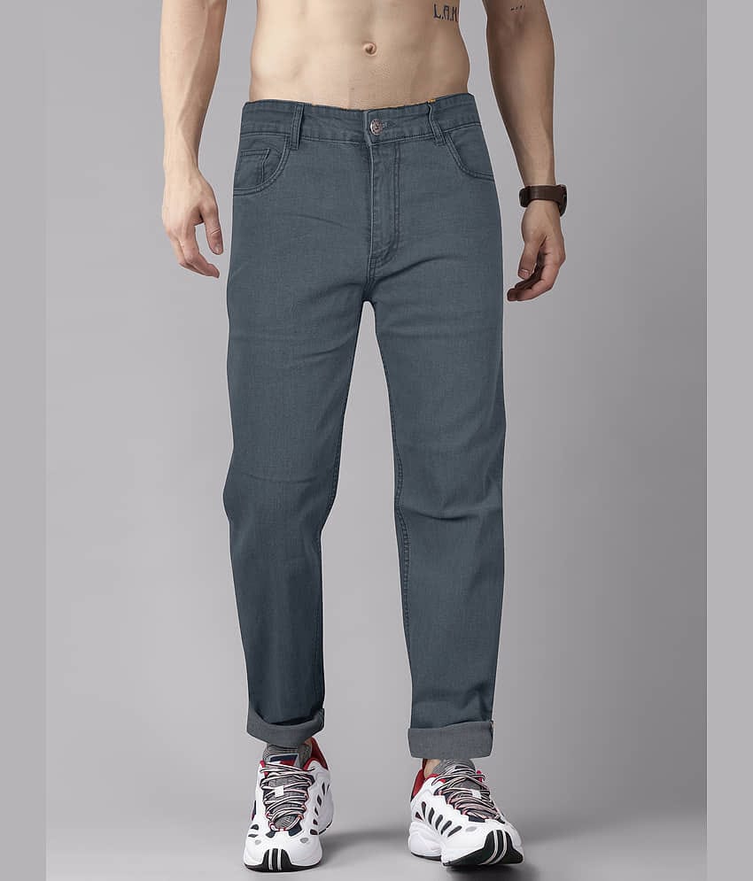 JB JUST BLACK Regular Fit Cuffed Hem Men's Jeans - Grey ( Pack of 1 )