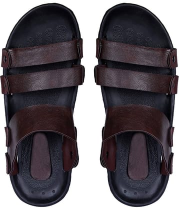 Style Height Brown Synthetic Floater Sandals