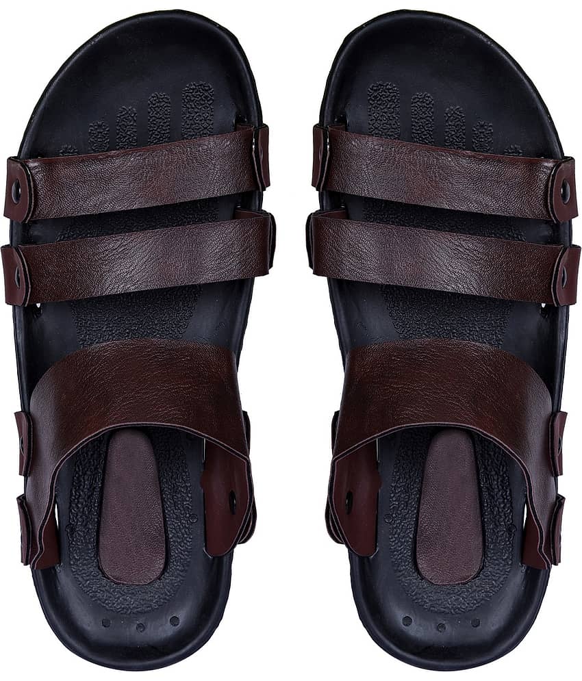 Style Height Brown Synthetic Floater Sandals