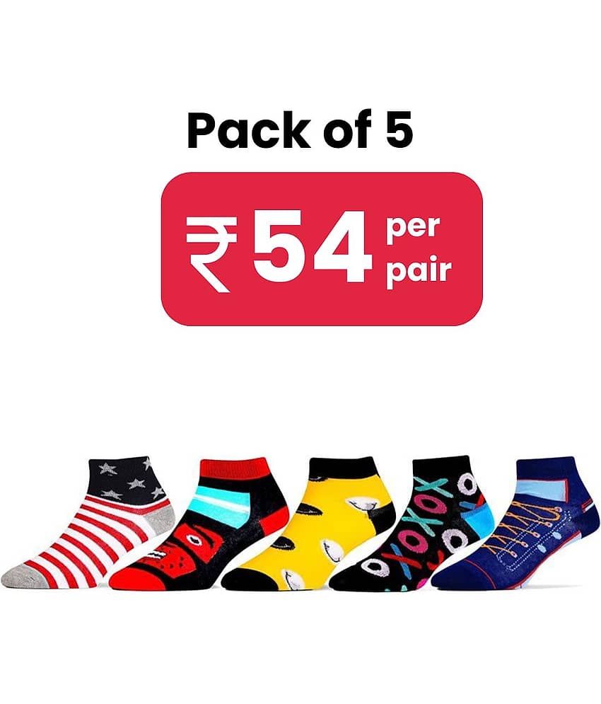 RC. ROYAL CLASS Boys & Girls Printed Ankle Length Cotton Multicolored Socks(Pack of 5 Pairs)