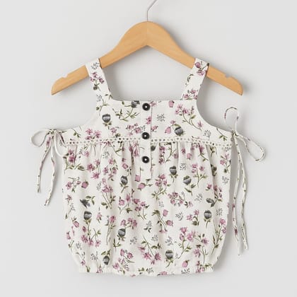 Petal Charm Cotton Onesie-0-3 months