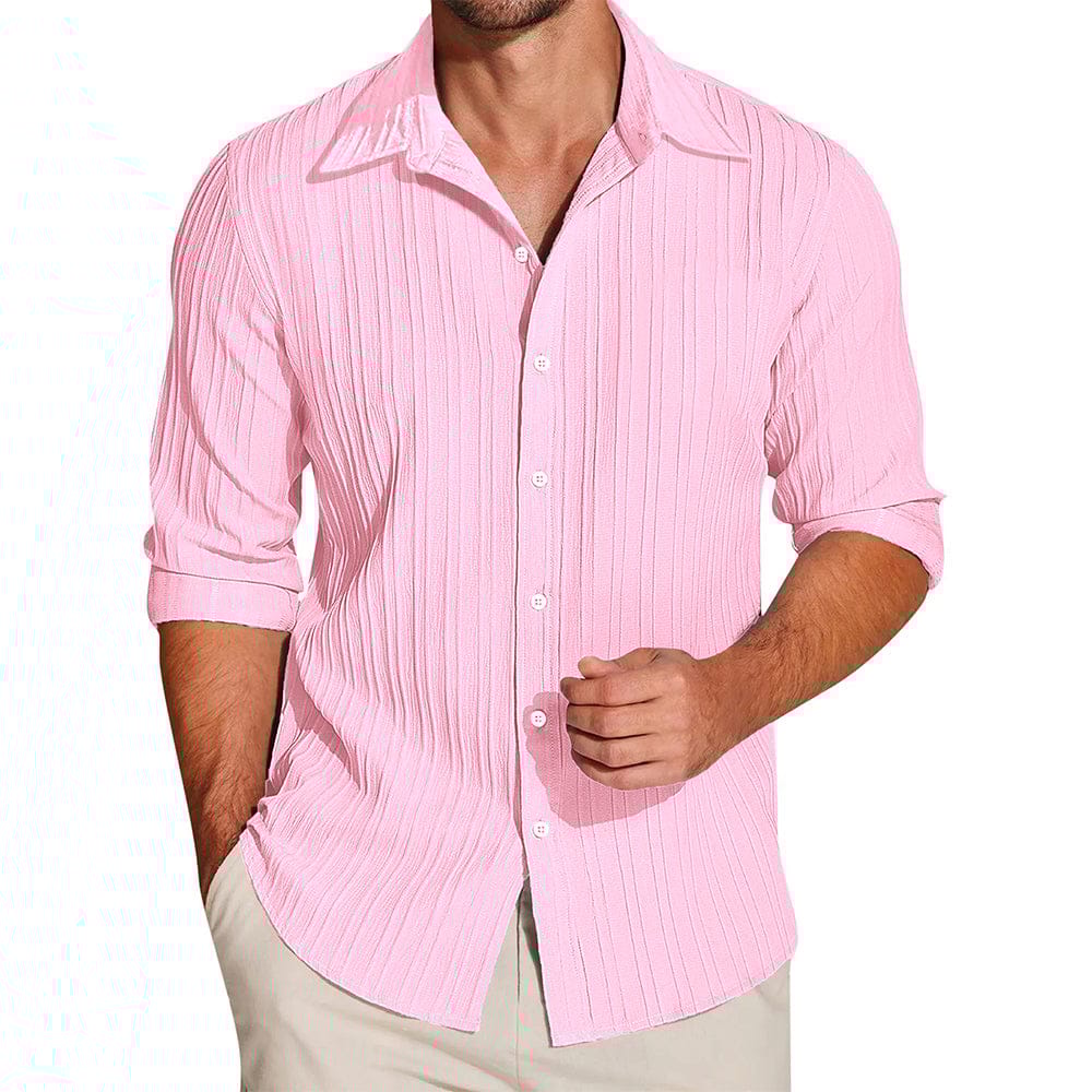 Crushed Self Stripe Pink Shirt-36