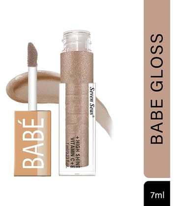 Seven Seas Babe Glittery Lip Gloss With High Shine Lip Color For Glossy Look (Pink)