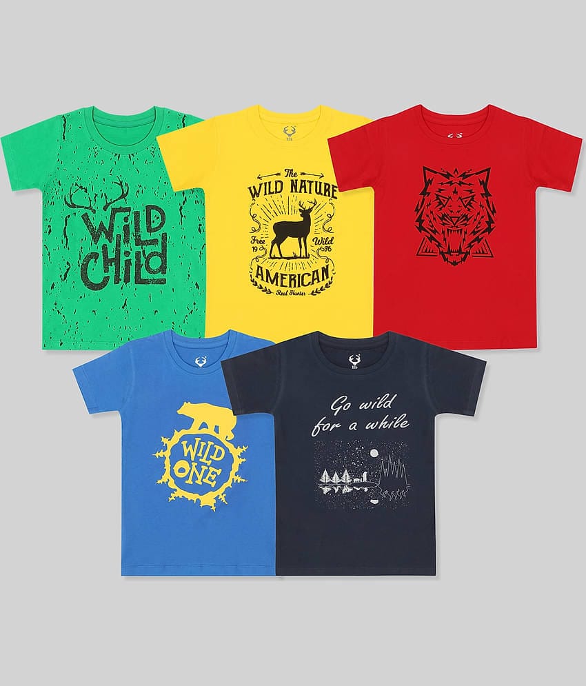 E1K Pack of 1 Boys Cotton T-Shirt ( Multicolor )