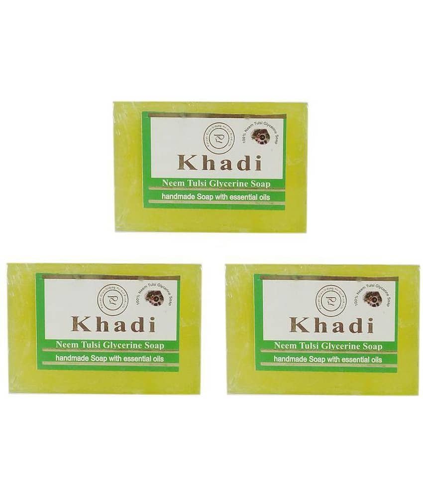 Khadi Herbal Neem Tulsi Glycerine Soap 375 gm Pack of 3