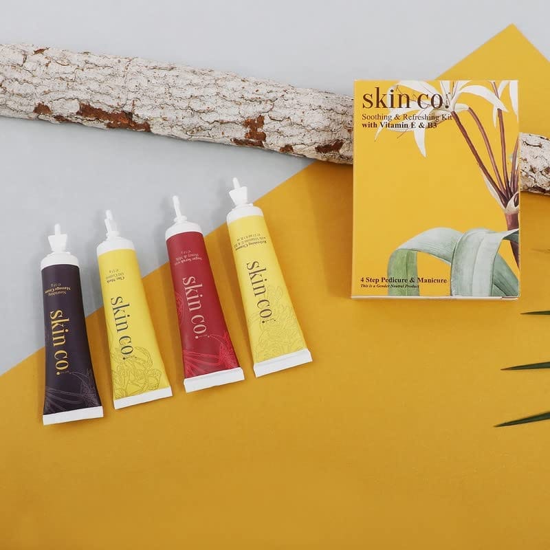 Skin Co Vitamin E,B3, Soothing And Refreshing for women Pedicure Manicure Hand & Foot Home Care Spa Kit | All Skin Types, 30g+10ml