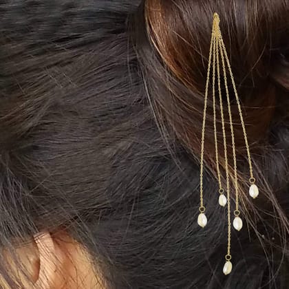 Pom Pom Chain Bobby pins-SP0818GC8021GW