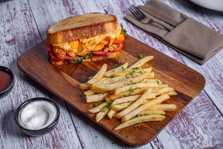 Peri Peri Grilled Cottage Cheese Sourdough Sandwich