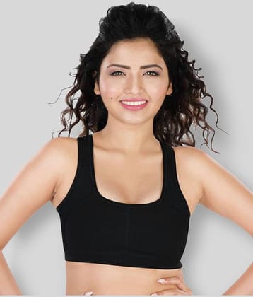 Dermawear Black Poly Cotton Solid Sports Bra