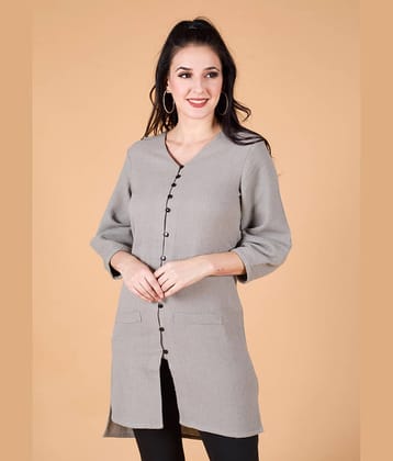 Mantra Fashion Women Cotton Solid A-line Dress ( Grey )