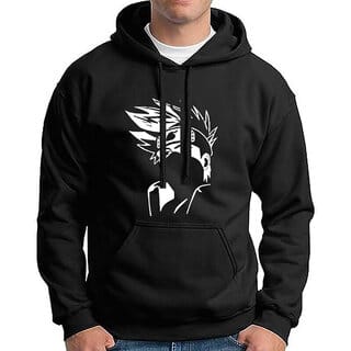 HIT SQUARE Men Black Printed Hooded Full Sleeve Sweatshirt.