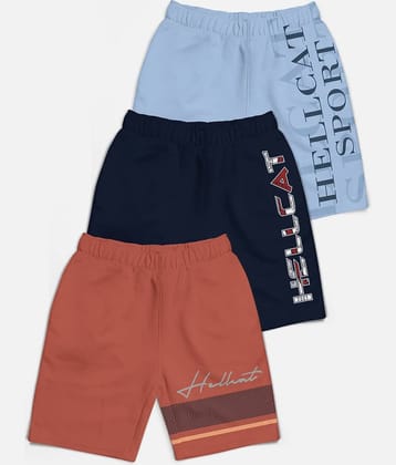 HELLCAT Pack of 3 Cotton Blend Shorts For Boys ( Multicolor )