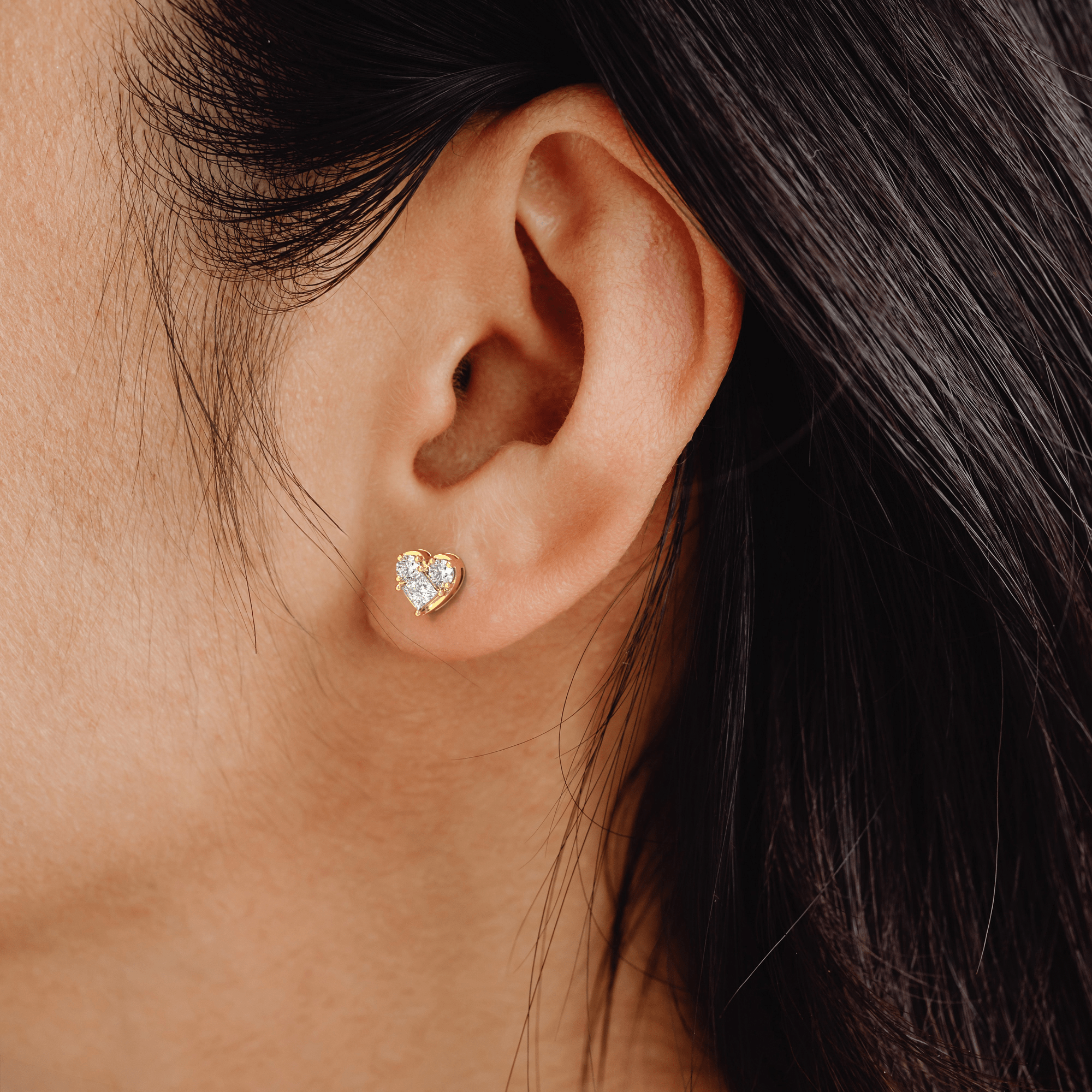 Golden Heart Earrings WHITE GOLD