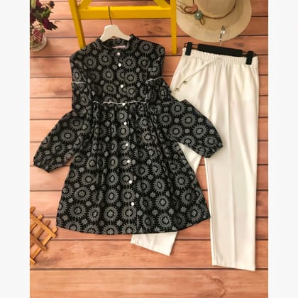 Elegant Western Wear Black Kurti Ensemble with Palazzo by Glamastitch-M