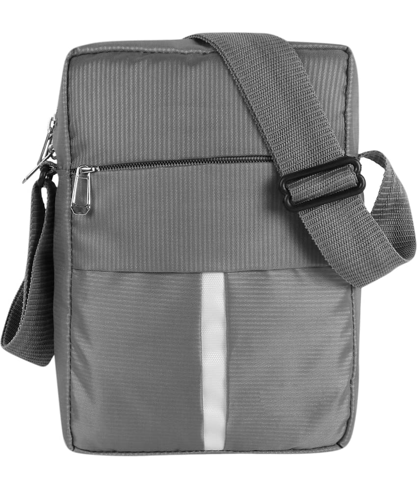 Nice Purse Grey Colorblocked Messenger Bag