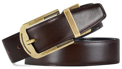 LOREM Black & Brown Reversible PU Leather Belt For Men New BT01-BKL03