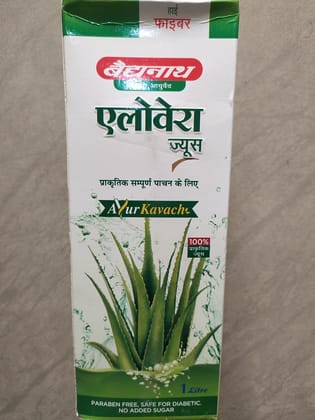 Contains high Fiber Baidyanath Asli ayurved Aloevera Juice Natural complete digestive tonic Aur kavach 100% Natural 