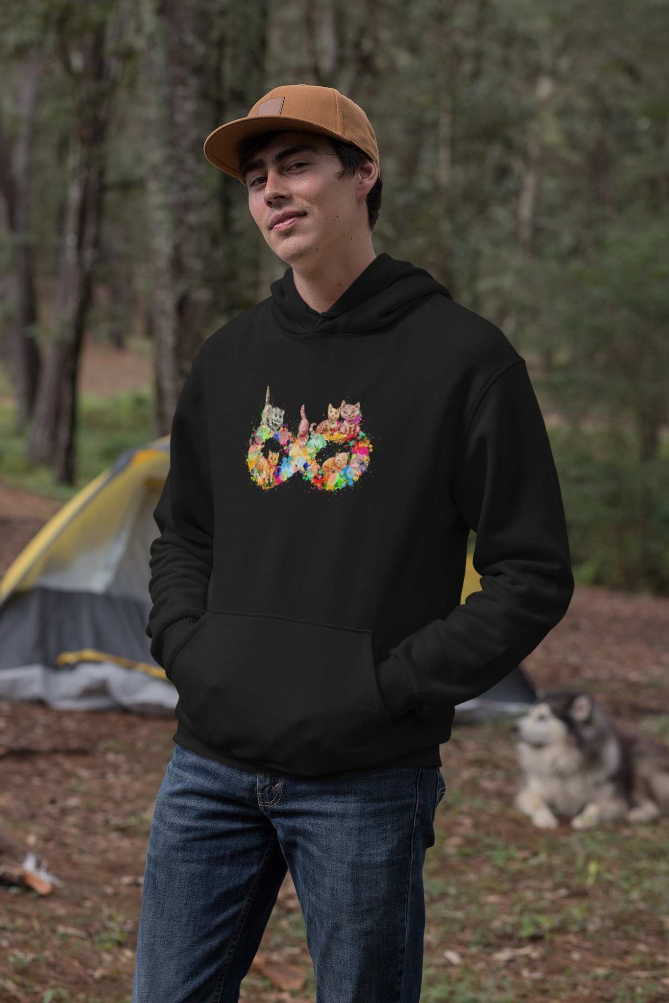 Hoodie (Men) - Infinity Cat Love (12 Colours)