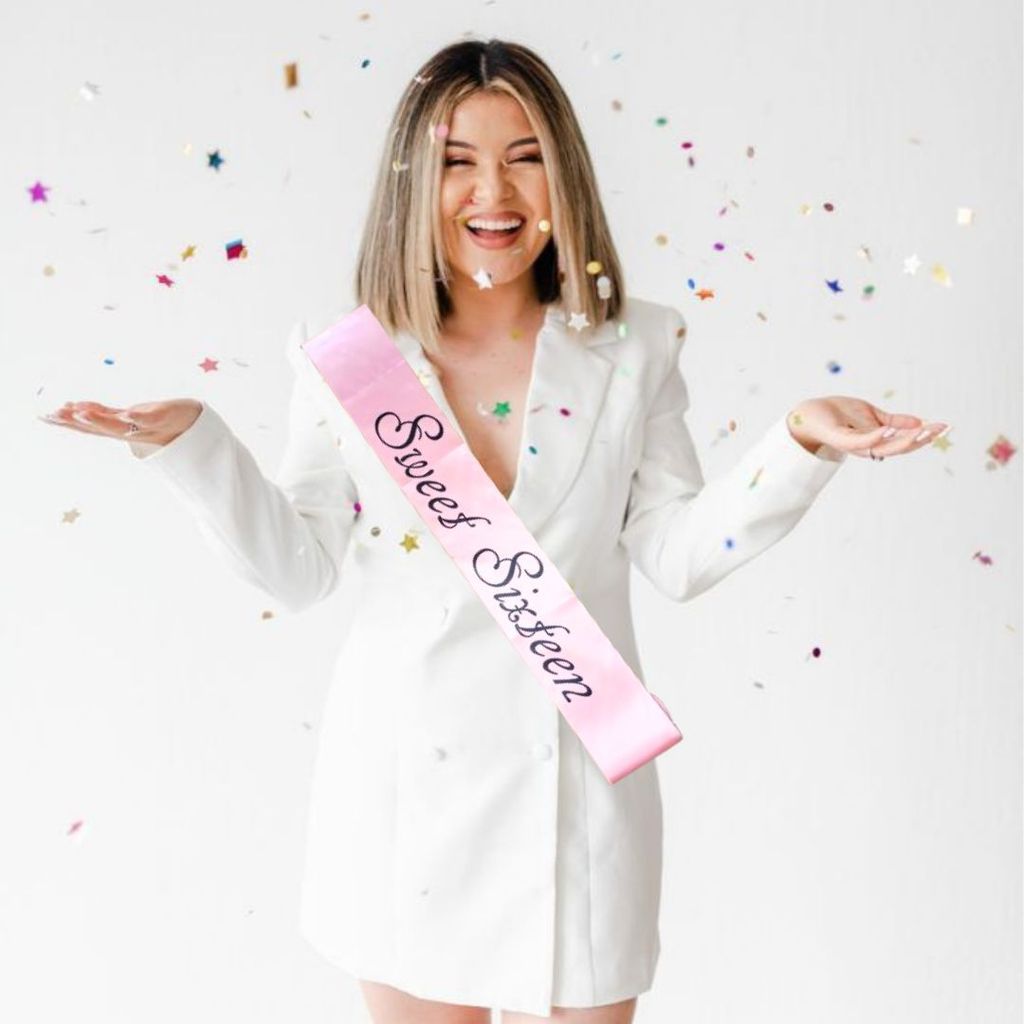 Sweet Sixteen Birthday Sash for 16th Birthday - 1PC - Party and Festive Needs | Buy online on ZillyBuy