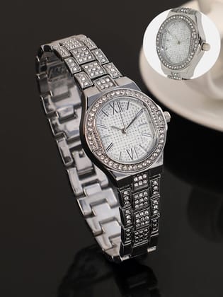 The Hélios Cushion Watch - Metallic Silver-Watches