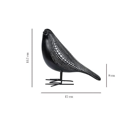 The Artment your artistic apartment Cosmic Dots Avian Black Bird Resin Sculpture Showpiece for Table Top, Living Room, Office/Home Decor Bedroom - Ideal Gift, Office Desk, Elegant Design