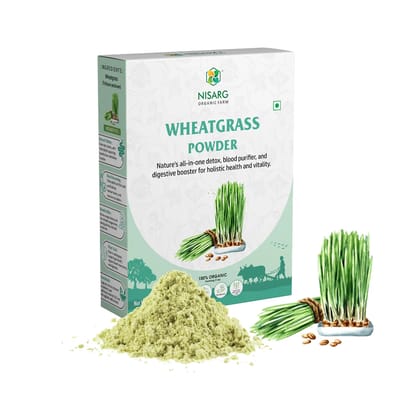 Nisarg Wheatgrass Powder 100g Natural Green Wellness Powder for Daily Nutrition