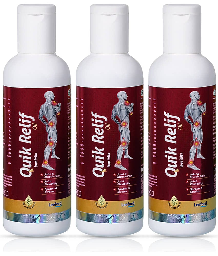 Quik Relif Herbal Ayurvedic Pain Relief Oil for Muscle & Joint Pain Relief 100ml ( Pack Of 3 )