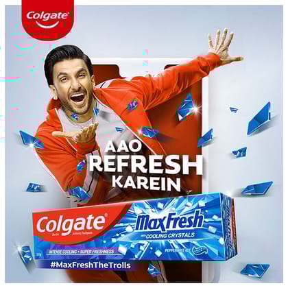 Colgate Maxfresh Toothpaste, Blue Gel Paste With Menthol For Super Fresh Breath, 150G (Peppermint Ice) Colgate Maxfresh Toothpaste, Blue Gel Paste With Menthol For Super Fresh Breath, 150G (Peppermint Ice)