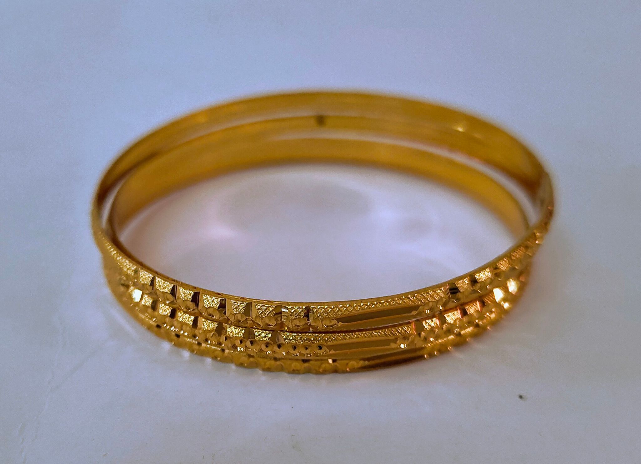 Gold Bangles Set of 4, Goldpalted bangles  18 Grams