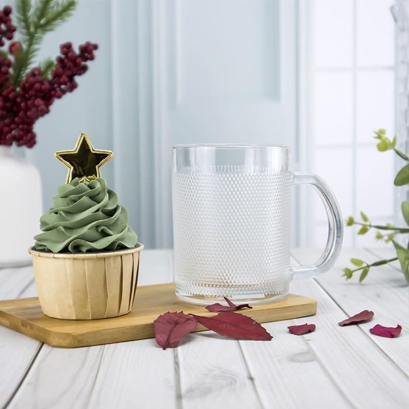 Coffee Tea Cups || Aldan Mug Crystal Clear with Handle || Tea || Milk || Hot and Cold Drinks Mug Kitchen || Dining Tableware Dinnerware (300ML)