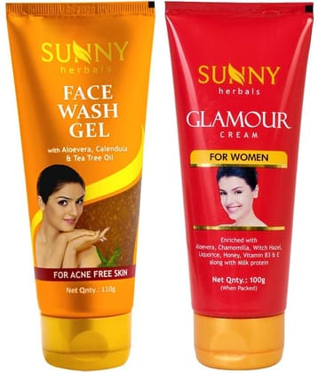 SUNNY HERBALS TeaTree Facewash,Women Glamour Day Cream 100 gm