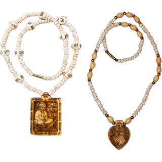 Abhimantrit-Bageshwardham Mala Hanuman Ji Tulsi Mala Beads Wood Necklace Abhimantrit-Bageshwardham Mala Hanuman Ji Tulsi Mala Beads Wood Necklace