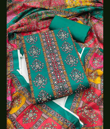 Rangtulika Ethnics Women Silk Unstitched Dress Material ( Multicolor 4 )