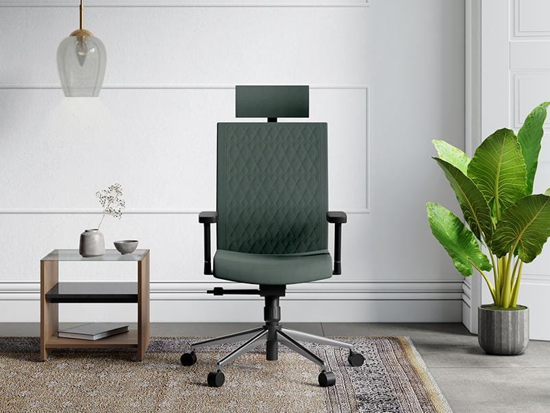 Prime High Back Knitted Fabric Ergonomic Office Chair (Earthstone) (1-Year Warranty, Adjustable Armrest)