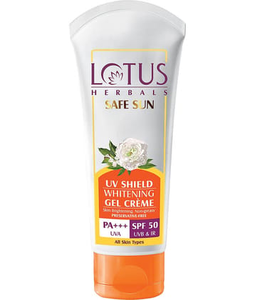 Lotus Herbals Safe Sun UV Shield Whitening Gel Cream SPF 50 PA +++ 50g