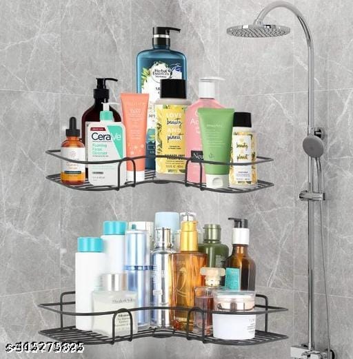 WINGLET 2PC Metal Bathroom Corner Rack Storage Shelves