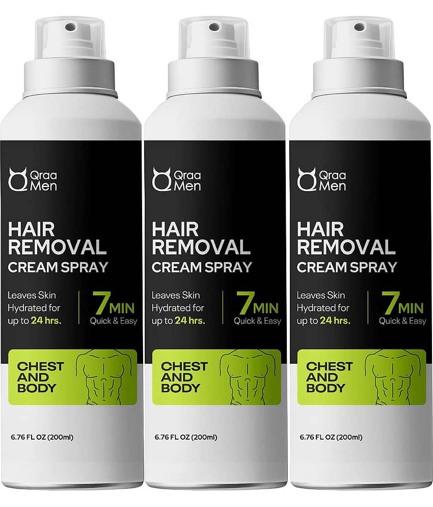 Qraa Moisturizing Hair Removal Spray for Men 600 ( Pack of 3 )