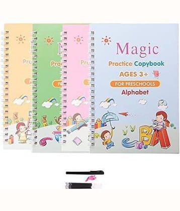 Opybook, (4 BOOK + 10 REFILL+ 1 Pen +1 Grip) Number Tracing, Sank Magic Practice Copy