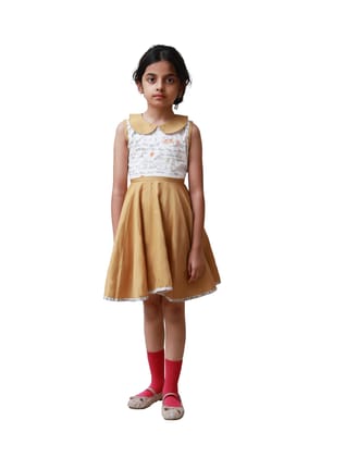 DE CHEVALERiE en Rouge - Eastern Mulberry Frock - Golden Brown 5- 6 Years