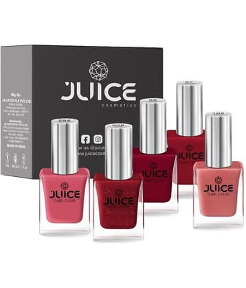 Juice - Red Glossy Nail Polish ( Pack of 5 )