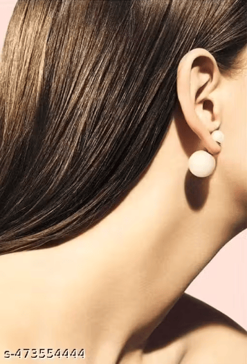 Pearl Stud Earring For Women (White)