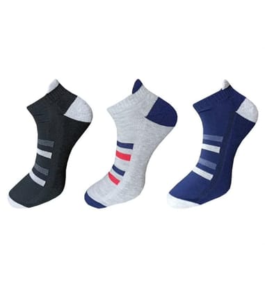 3_Pair Set Unisex Casual Cotton Printed Ankle Length Socks (Multicolor)-PID54083