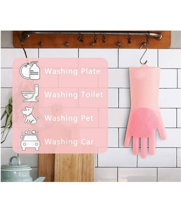 Bramble Silicon Gloves For Kitchen Cleaning By Bramble Rubber Universal Size Cleaning Glove
