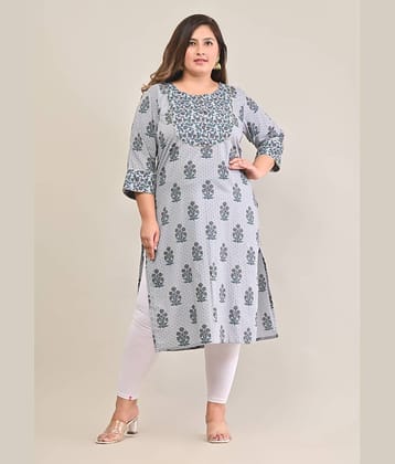 Swasti - Grey 100% Cotton Women's Straight Kurti ( Pack of 1 )