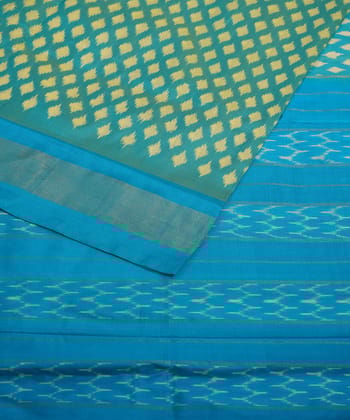 Sky blue silk handwoven pochampally saree